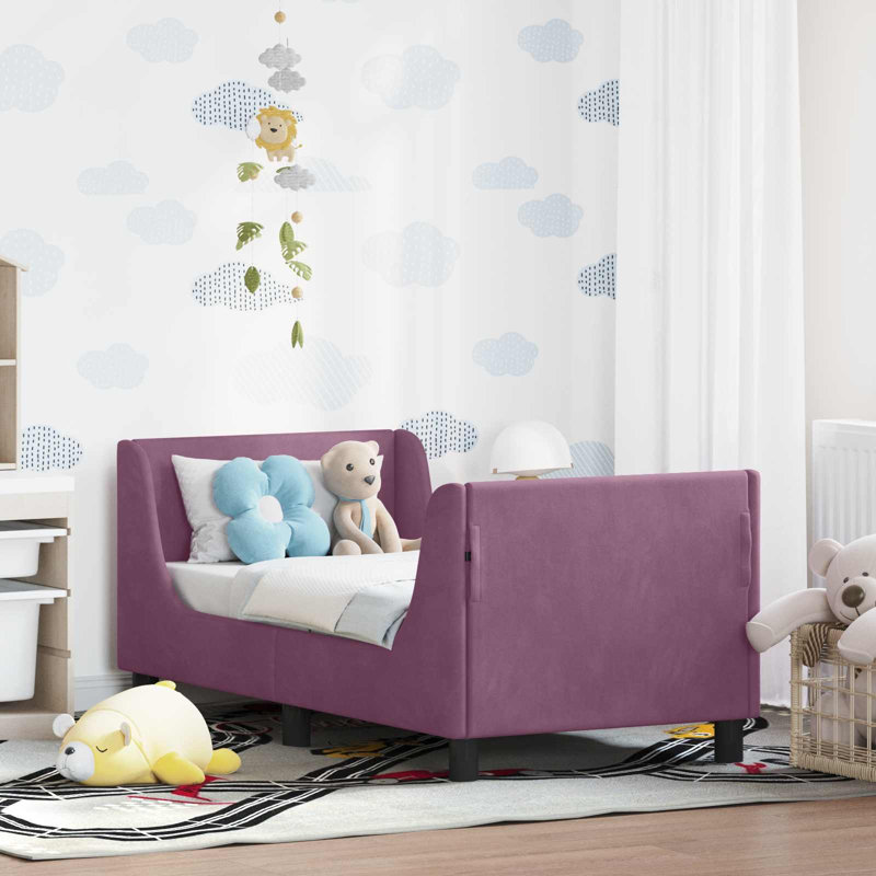 Bed Frame, Purple/Black, Cot Bed / Toddler (70 x 140cm)