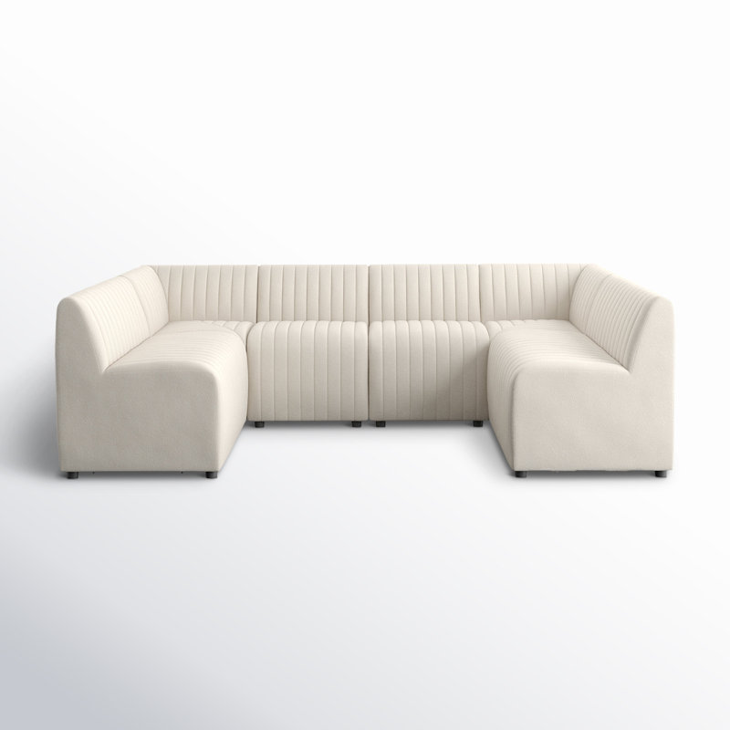 Augustine Modular Sectional, Capri Oatmeal Boucle, 31.5" H X 106" W x 66.5" D