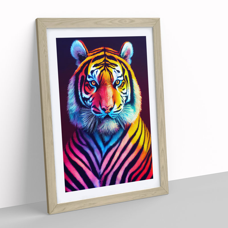 Tiger - Framed Print, Oak Framed, 64cm H x 46cm W x 2cm D