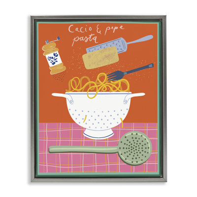  Retro Italian Pasta Meal Canvas Wall Art by Jo Reid