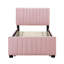 Lit gigogne simple rose rembourré - construction solide, utilisation polyvalente, pas de sommier tapissier avec et, design