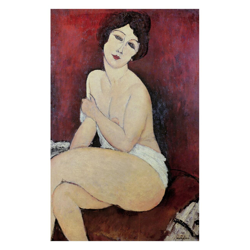 Grand nu assis par Amedeo Modigliani - Estampe numérique, H 28 po x l 22 po