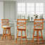 Siège de bar pivotant de 30 po au naturel avec tabouret en tissu beige doux-1886734114-1886734116