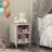 Metal Nightstand Modern End Side Table with Adjustable Shelf, Storage Cabinet with Shelf, Easy Assembly for Living Room Bedroom,White