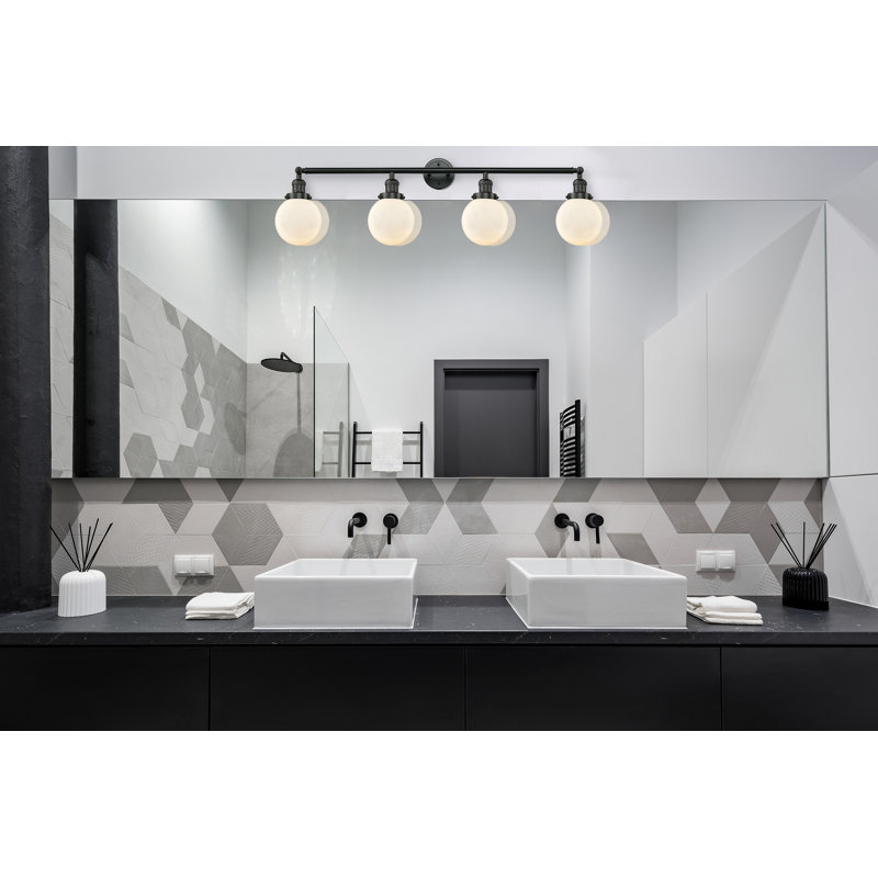 Lorri 4 - Light Vanity Light, Matte White, LED, Matte Black