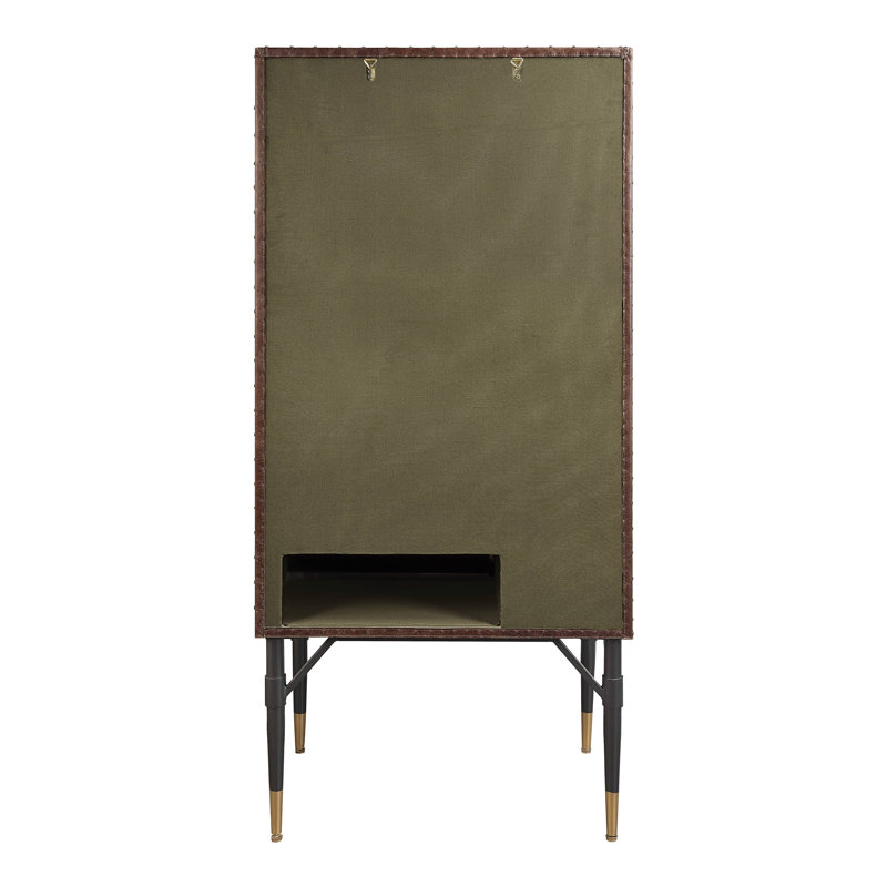 Lampsona 2-Drawer Bar Cabinet in Aluminum