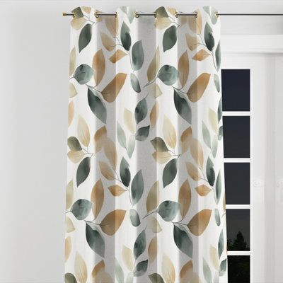 Floral Curtains - Brown Bonnel Grommet Curtain - 1 Panel