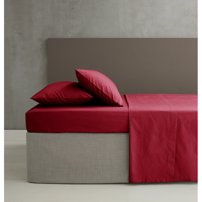 Easy Iron Percale Flat Sheet, Kingsize (5'), Red