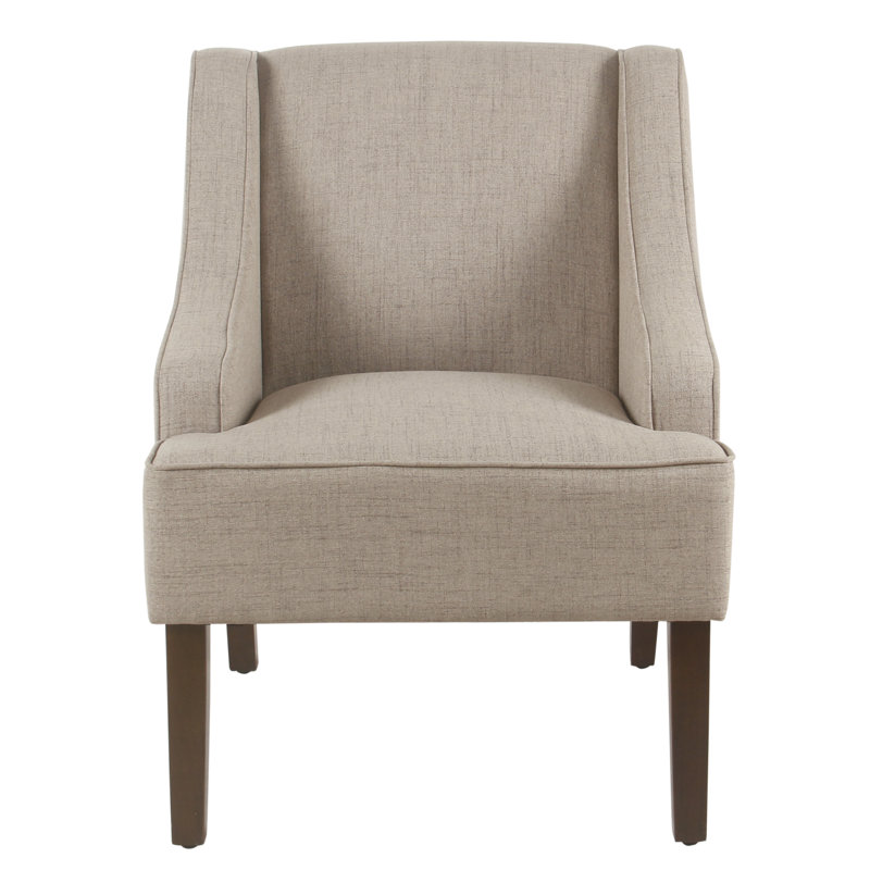 Daryann Swoop Arm Accent Chair, Tan Polyester