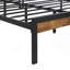 Structure de lit plateforme en métal avec tête et pied de lit en bois avec doublure USB, grand rangement sous le lit, assemblage facile-685245246