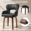 Chaises de salle à manger pivotantes 360 ° Mid-Century noires avec patins réglables, pieds en bois massif-217780791