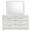 Commode large Ivon avec miroir, 6 tiroirs, blanc ultrabrillant, métal-117055965