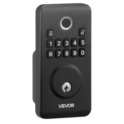Fingerprint Door Lock, Electronic Biometric Deadbolt with Pioneering Easy-Grip Design, Auto Locking, One-Time Code, Anti-Peeking Password, Keyless Entry Door Lock for Home Use, Matte Black