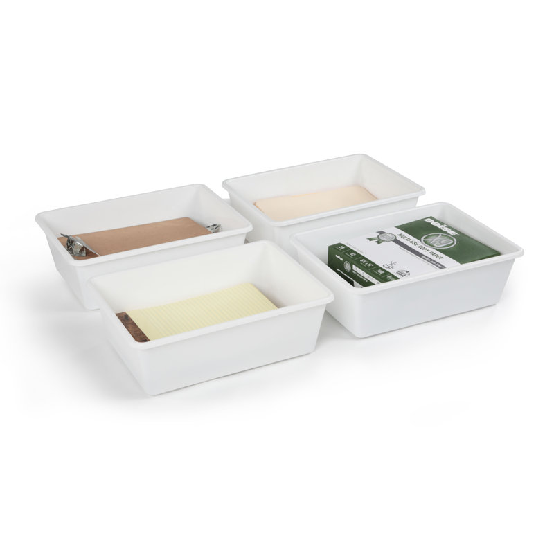 Ensemble de bacs de remplacement en plastique, Simple, Blanc