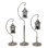  3 pc. Arch Inlay Oil Lantern Set