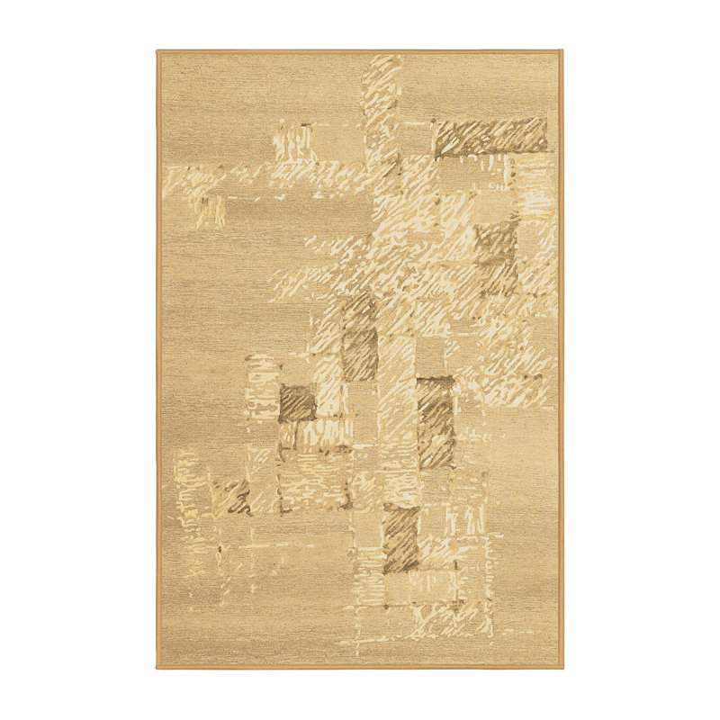 Tapis contemporains brun lavable à la machine 2588, Rectangle 2 pi x 3 pi