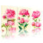 Ensemble de 3 tableaux muraux sur toile à motif floral de pivoines roses-1155968100