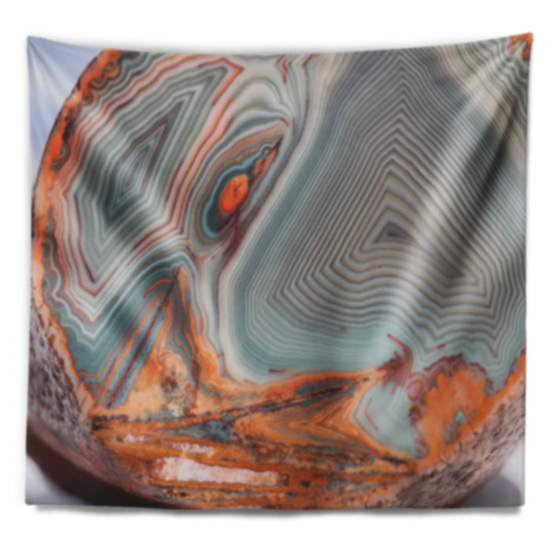 Abstrait magnifique tapisserie en agate du lac Supérieur, H 78 po x l 92 po