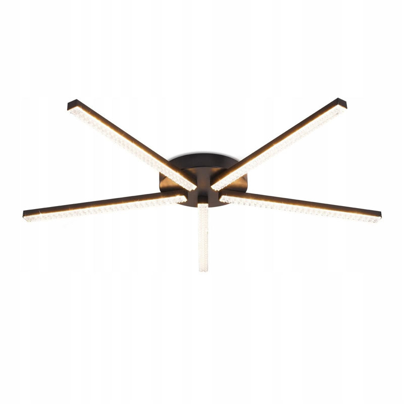 Ceiling lamp LED ceiling light living room - 24W kitchen lamp black living room lamp modern 5-flame design hallway lamp warm white hallway crystal bedroom lamp for kitchen bedroom