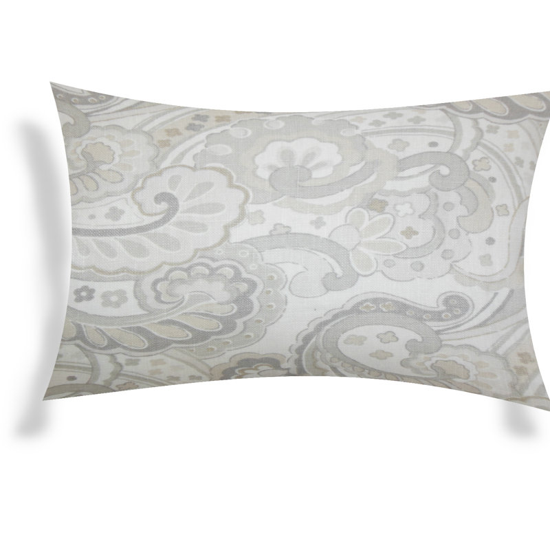  Coussin en lin, Gris, 14 po x 36 po