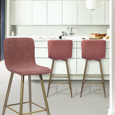 Fuhrman Upholstered Counter Stool with Metal Frame
