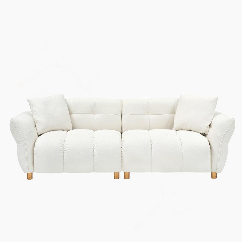 Canapé en tissu de 93,70 pouces de long, avec deux coussins assortis et trois sièges spacieux et confortables, pour le salon de bureau 