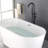 Freestanding Bathtub Faucet With Handheld Shower  40.12" High Swan Neck Spout  Solid Brass  For Clawfoot Tub-122461433