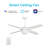 52'' Smart Ceiling Fan With Wall Control, Light Kit, Works With Google Assistant And Amazon Alexa,Siri Shortcut.