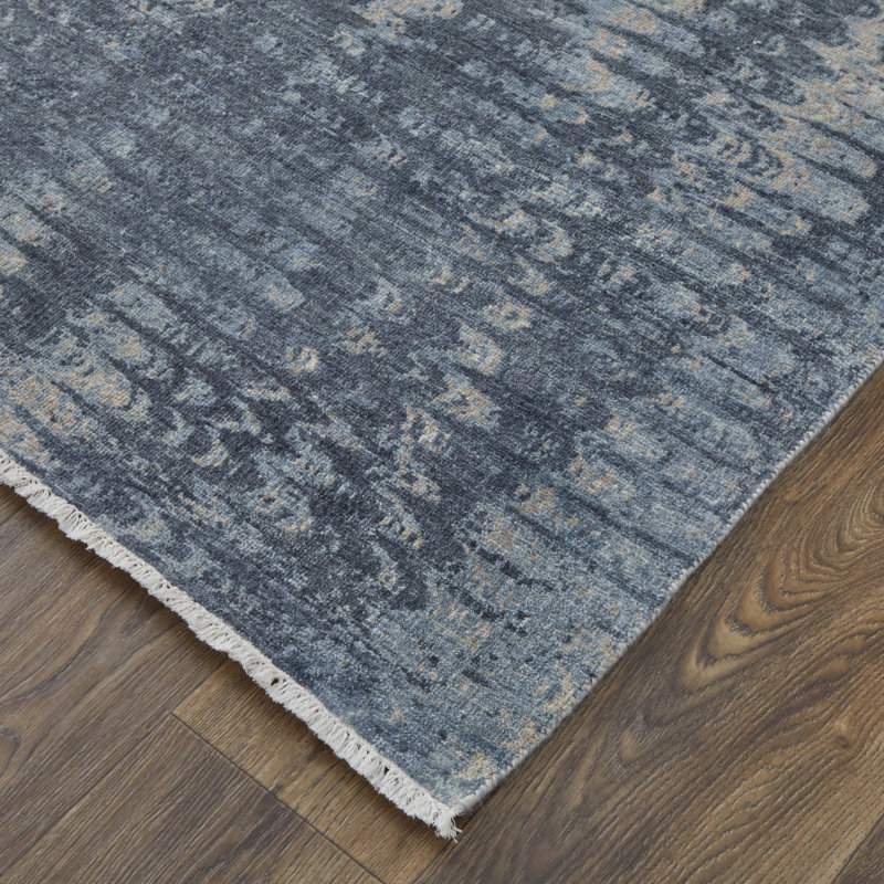 Riplee Modern Abstract Blue Area Rug, Rectangle 3' x 5'