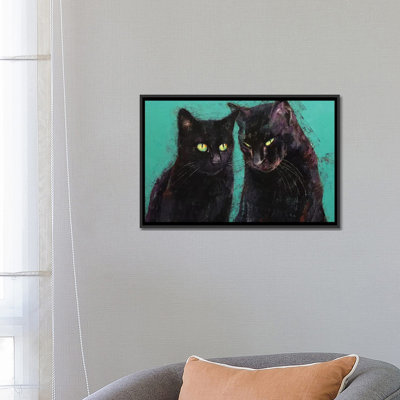 «Two Black Cats», reproduction sur toile