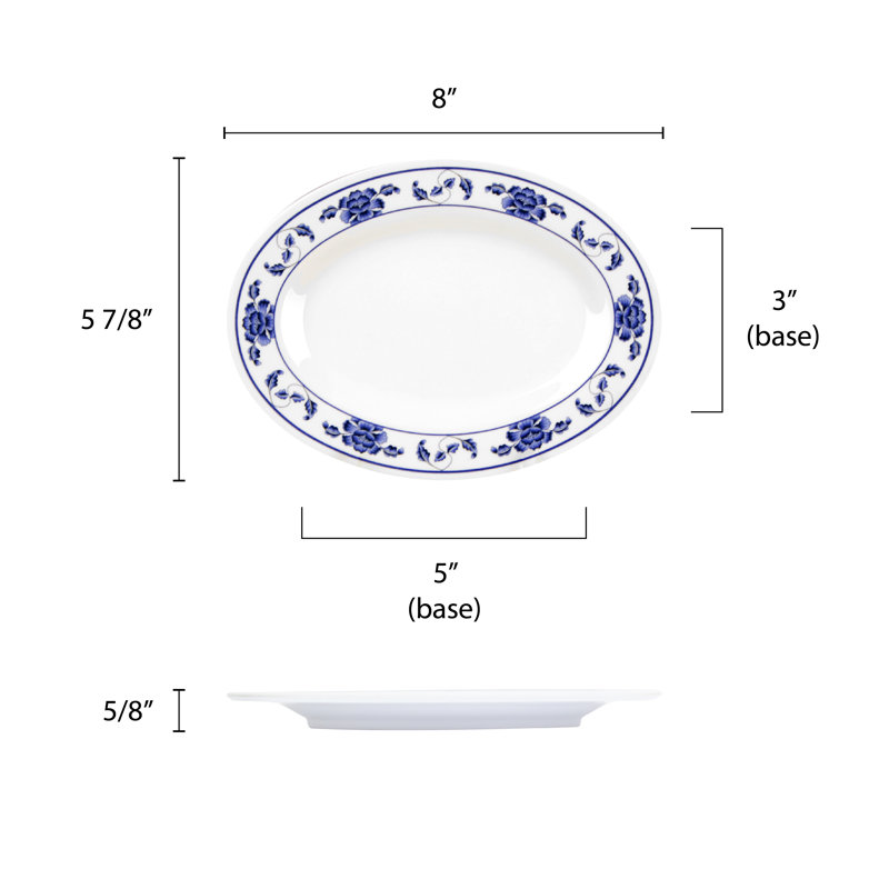 Thunder Group Inc. Lotus Melamine Platter, 0.67" H x 8.03" W x 5.64" D