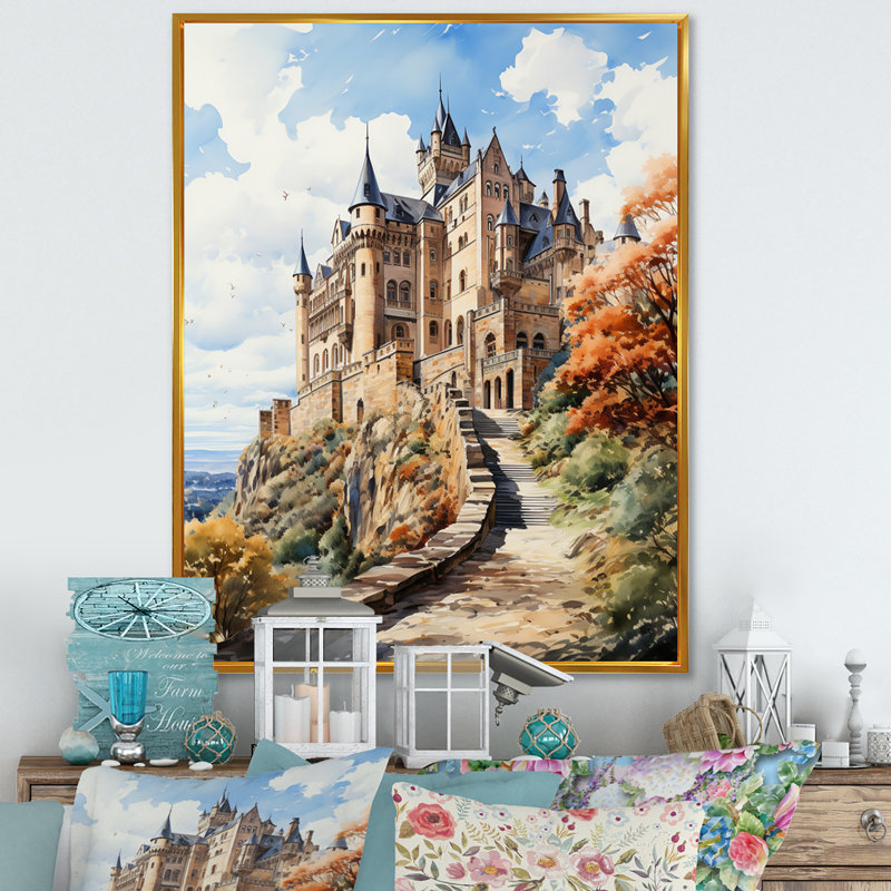 Château de Hohenzollern, Ealsworth, Allemagne, H 20 po x l 12 po x P 1 po, Cadre flottant doré