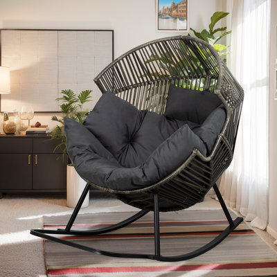 Fauteuil à bascule d'extérieur avec coussin Calcedonio