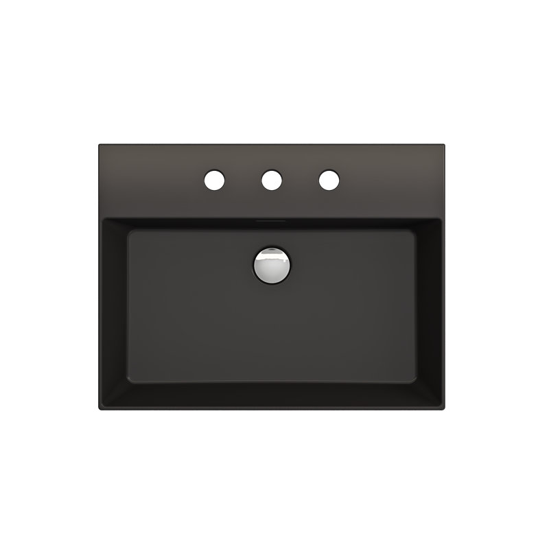 Milano 23.82'' L Bathroom Sink, Matte Black, Single-Hole