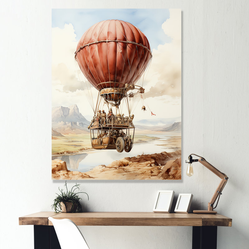 Ballon à air chaud dessert, Toile tendue, H 20 po x l 12 po x P 1 po