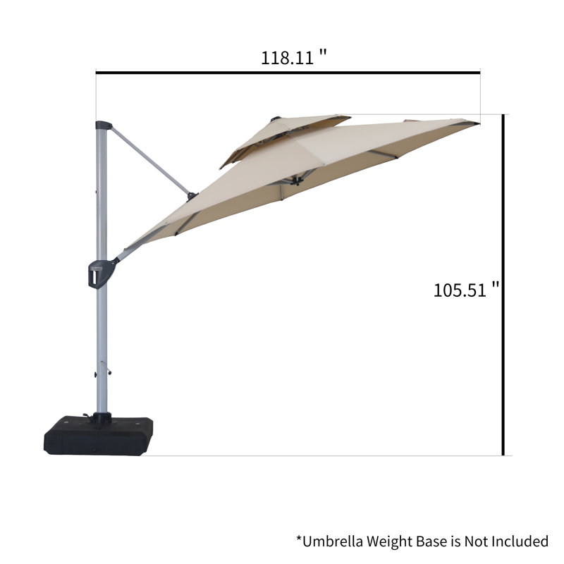 Parasol en porte-à-faux 118,11 po Romalda