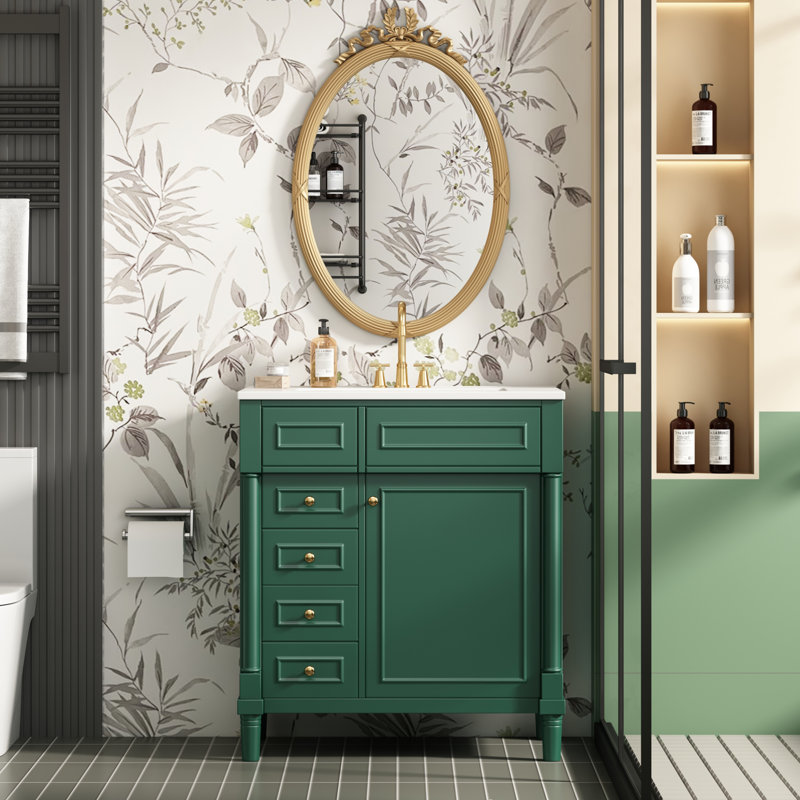 Meuble-lavabo moderne en bois massif spacieux et élégant