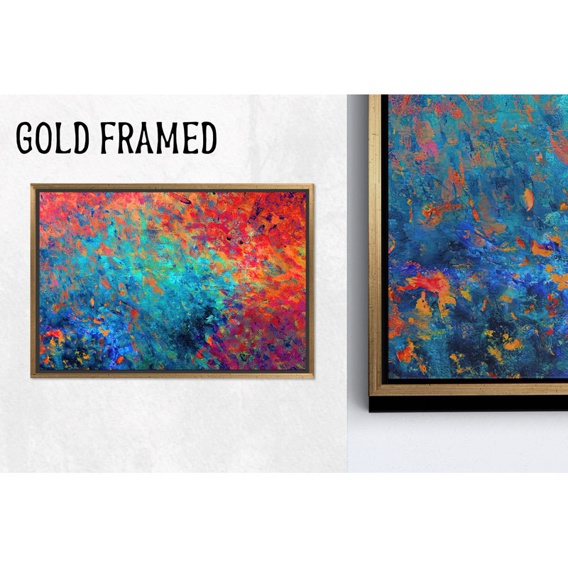 Impression sur toile moderne abstraite: œuvre d'art orange et bleu éclatante pour la décoration de chambre