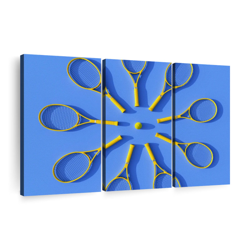 «Tennis Racket Circle» sur toile, H 48 po x l 74 po x P 1,25 po