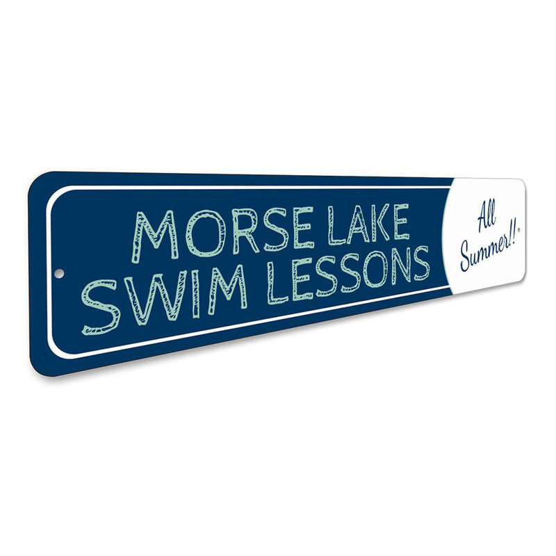 Panneau en aluminium «Swim Lessons», H 6 po x l 24 po x P 0,06 po