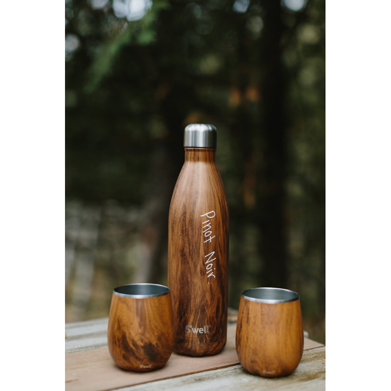S'well Stainless Steel Wine Tumbler, 9-Ounce, Teakwood, Teakwood