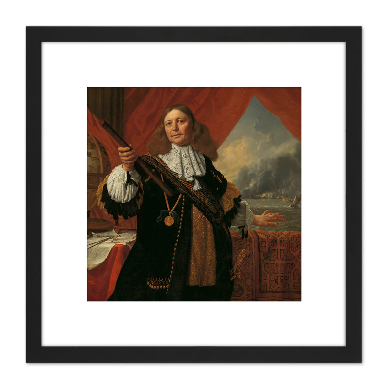 Portrait Johan De Liefde Admiral by Bartholomeus Van Der Helst - Single Picture Frame Painting