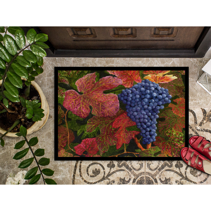 Vermontville Non-Slip Floral Outdoor Doormat, Rectangle 2' x 3'