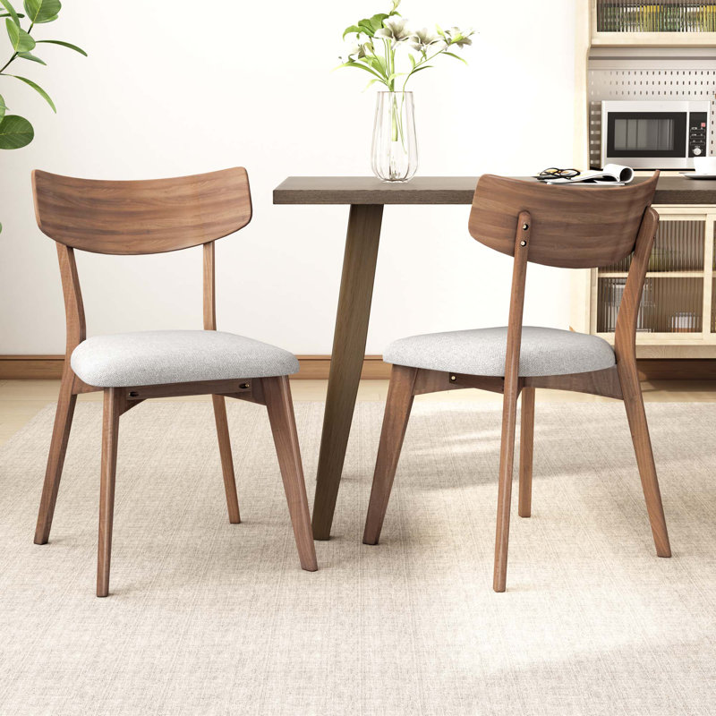 Chaise de salle à manger rembourrée avec pieds en métal (ensemble de 2), Beige clair