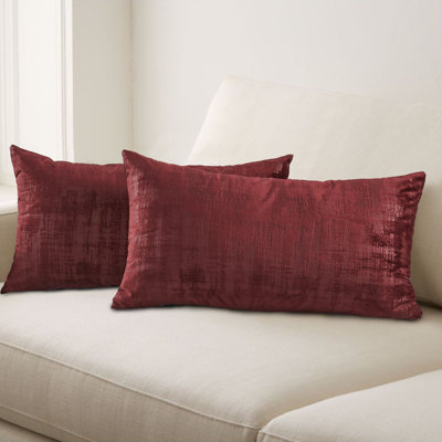 Housse de coussin rectangulaire en velours texturé