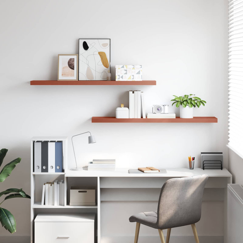 Floating Shelf, 4cm H x 120cm W x 23.5cm D, Red