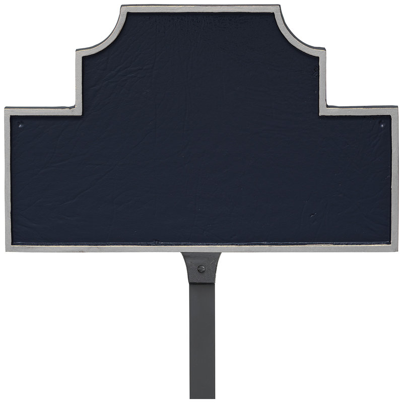 Enseigne d’adresse pour pelouse sur 1 ligne beckford, Oui, Marine / Argent