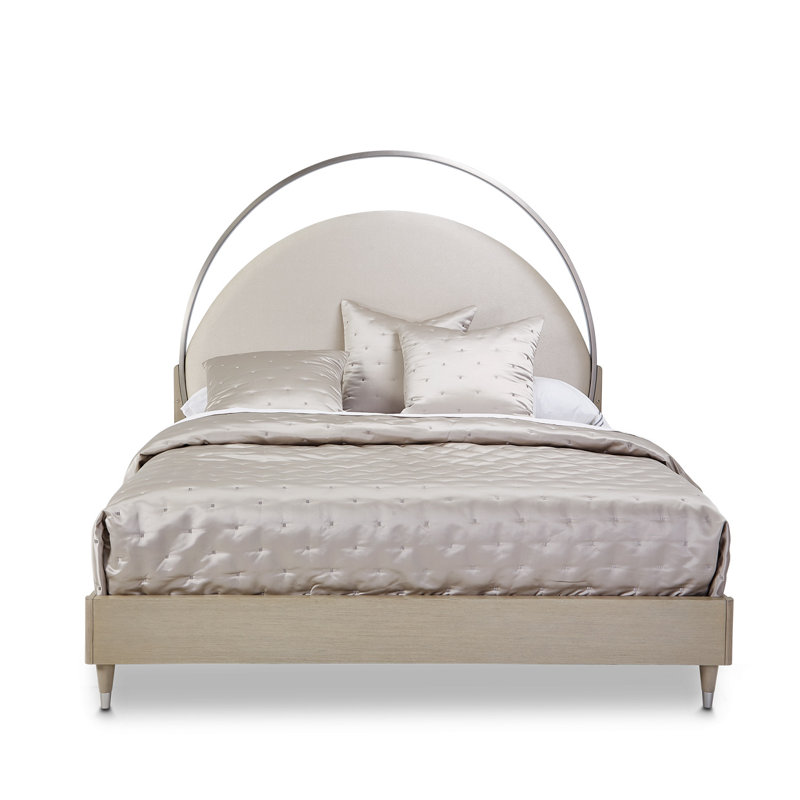 Eclipse Eastern King Upholstered Bed with LED Lights - Moonlight, King