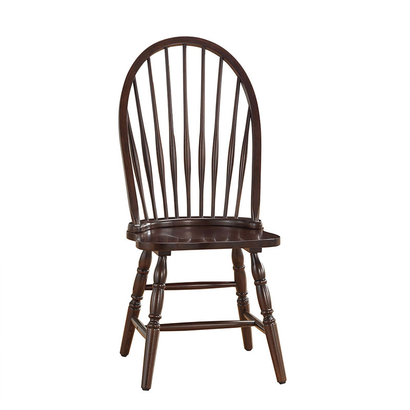 Fairview Pedestal Dining Table With Windsor Dining Chairs, 30" H x 42" L x 42" W, 5 Pieces: Table, 4 Chairs, Espresso