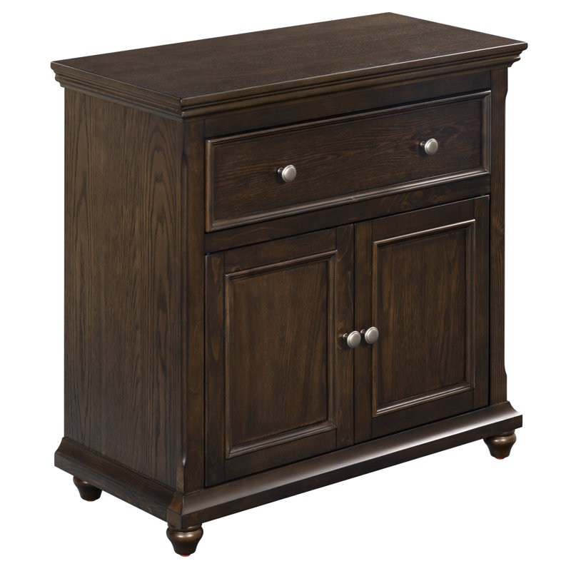 Carl 2 Door 1 Drawer Cabinet, Dark Walnut